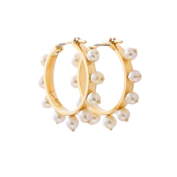 Pearl Hooped Earrings