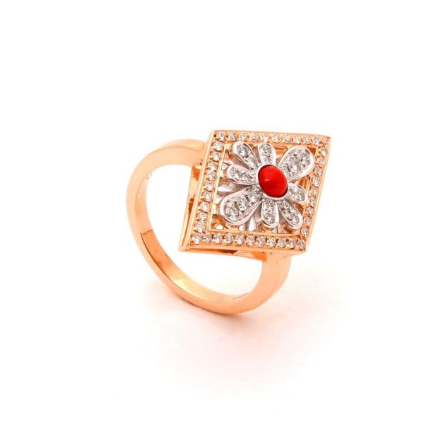 Coral Floral Ring