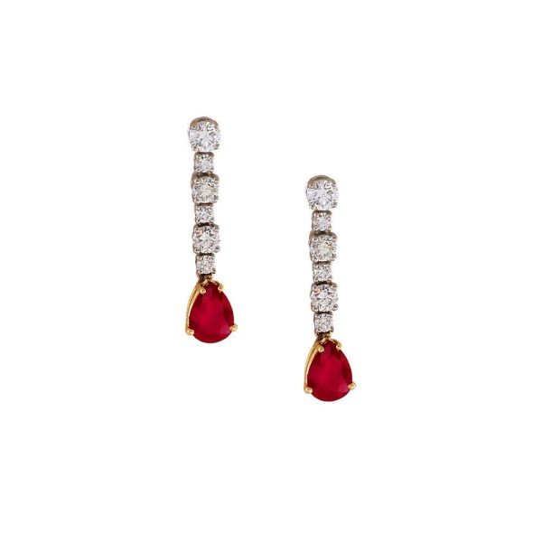 Red Ruby Drop Earrings